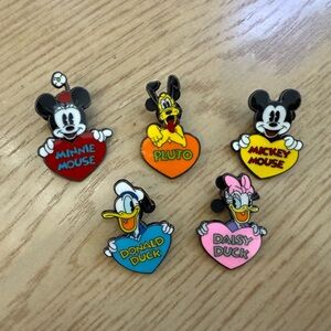 Disney Character Heart Pins Set